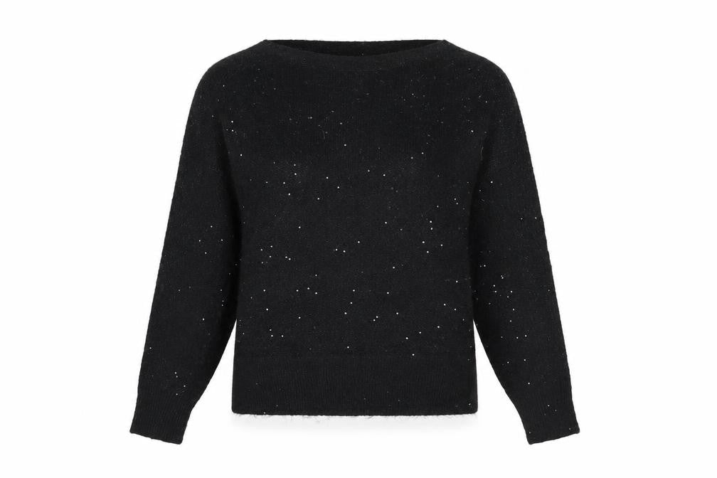 Primark Women’s Black Sequin Long Sleeve Pullover Jumper 2XS