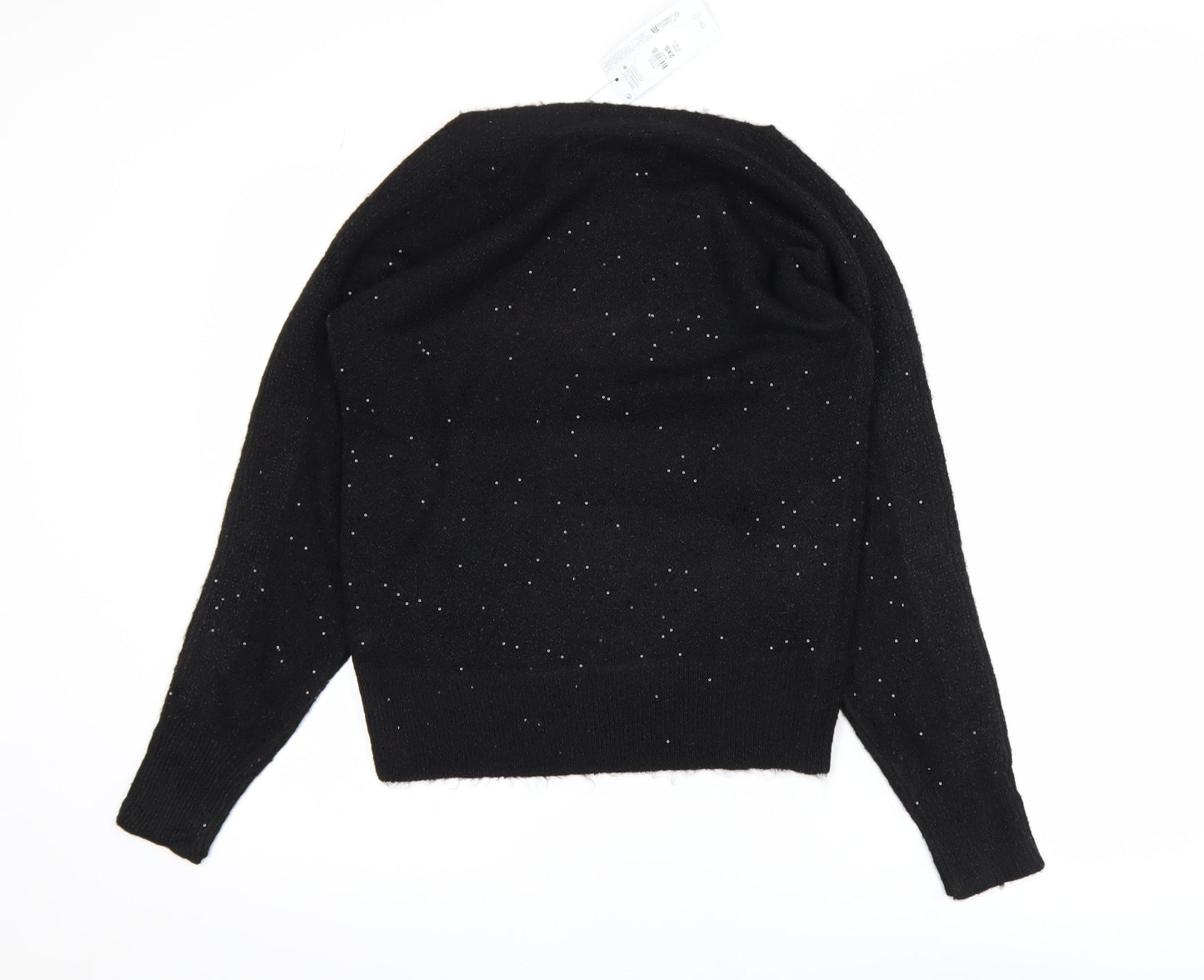 Primark Women’s Black Sequin Long Sleeve Pullover Jumper 2XS