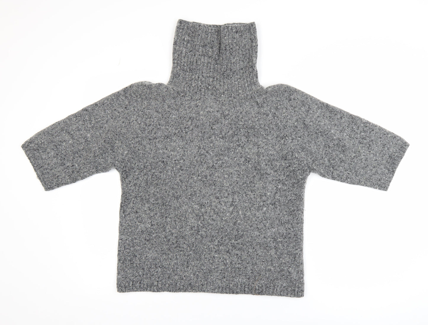 GAP Womens Grey Wool Alpaca Roll Neck Chunky Knit Jumper M