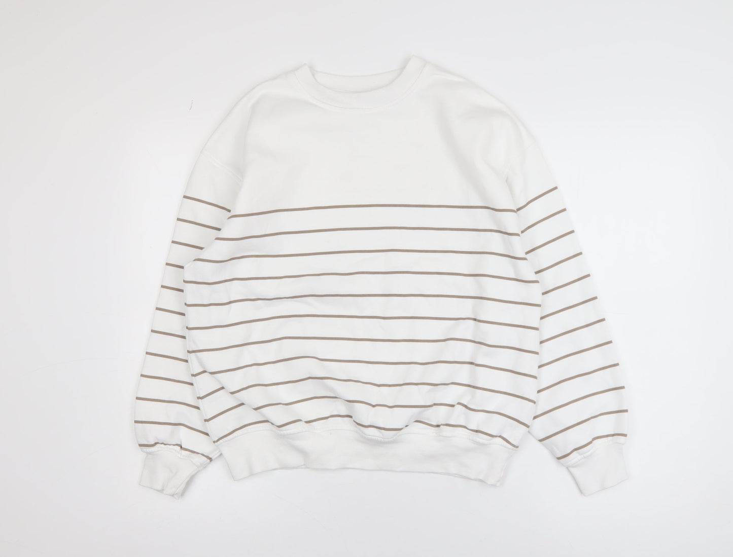 Dunnes Women Ivory Striped Pullover Sweatshirt Size S
