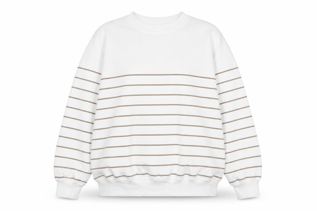 Dunnes Women Ivory Striped Pullover Sweatshirt Size S