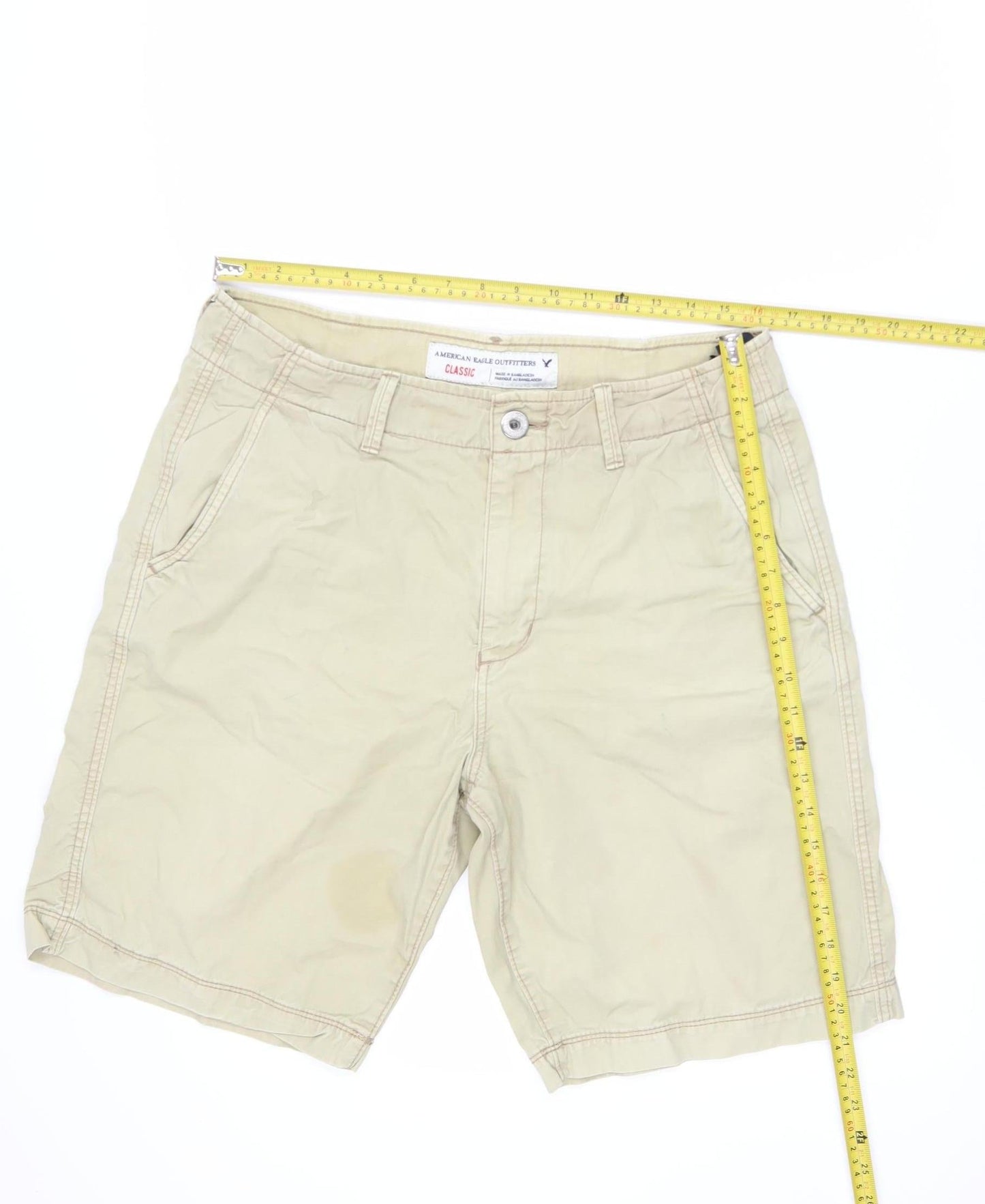 American Eagle Outfitters Men's Beige Chino Shorts Size 33 Classic Fit