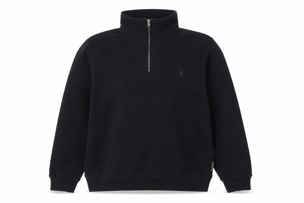 French Connection Men's Black XL 1/4 Zip Fleece Sweatshirt