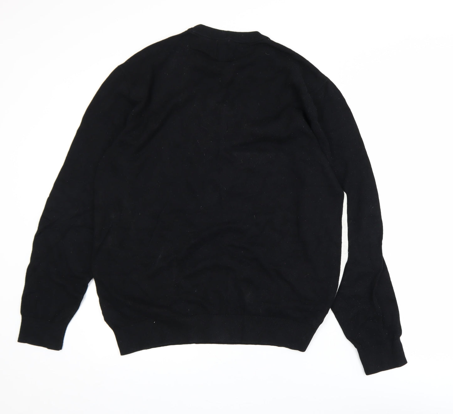 Next Men’s Black Grey Geometric Cotton Pullover Jumper XL