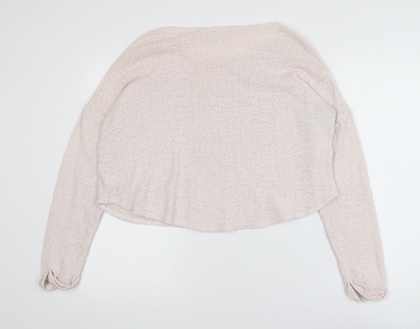 New Look Womens Beige Sequin Heart Knit Jumper Size 14