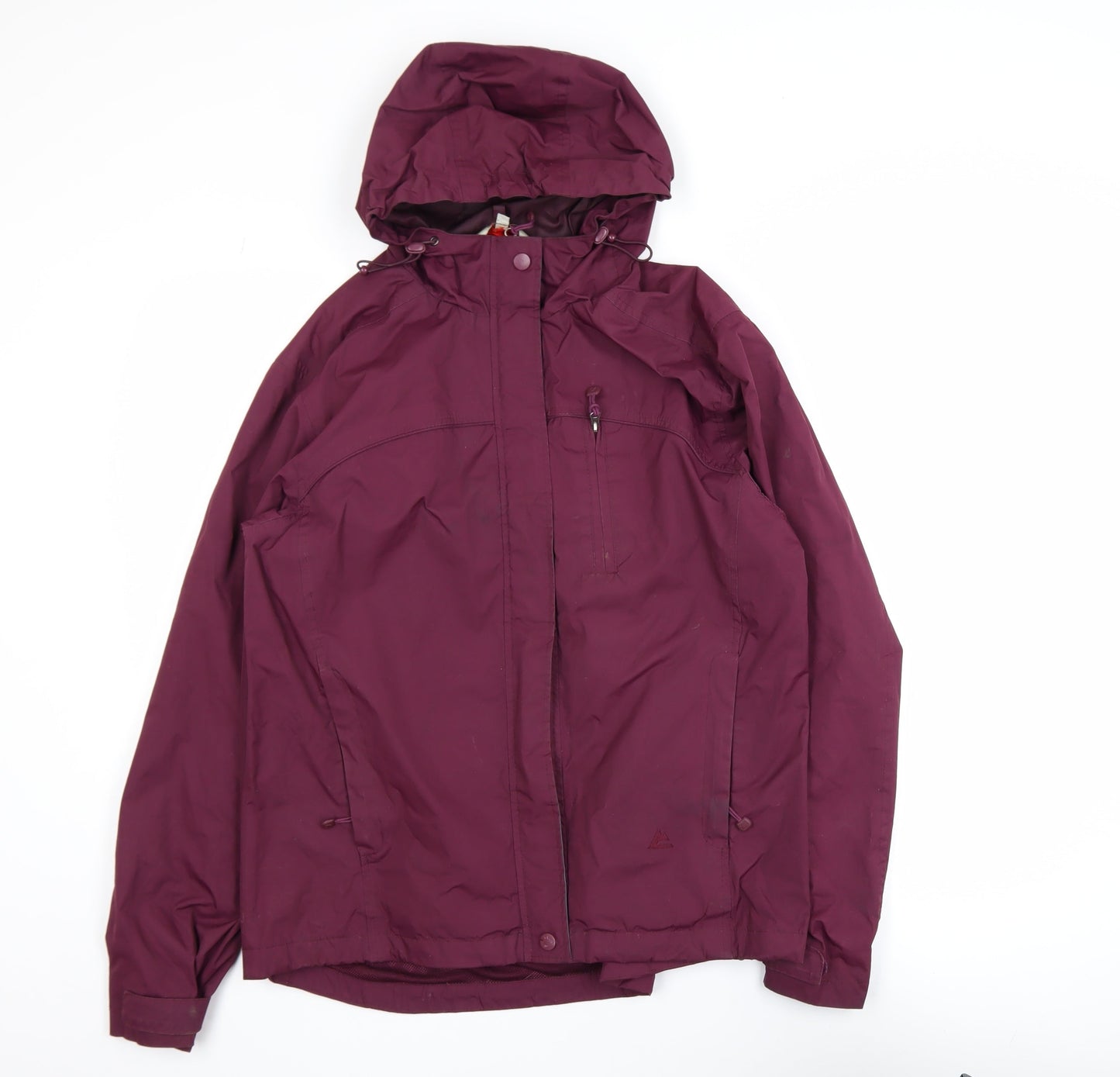 One Valley Women's Burgundy Hooded Waterproof Jacket M/L