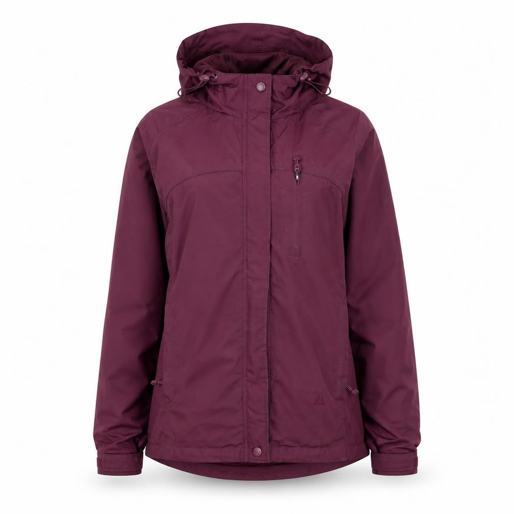 One Valley Women's Burgundy Hooded Waterproof Jacket M/L