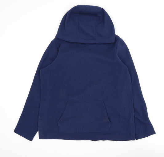Lands' End Men's Navy Blue Fleece Pullover Hoodie Size M