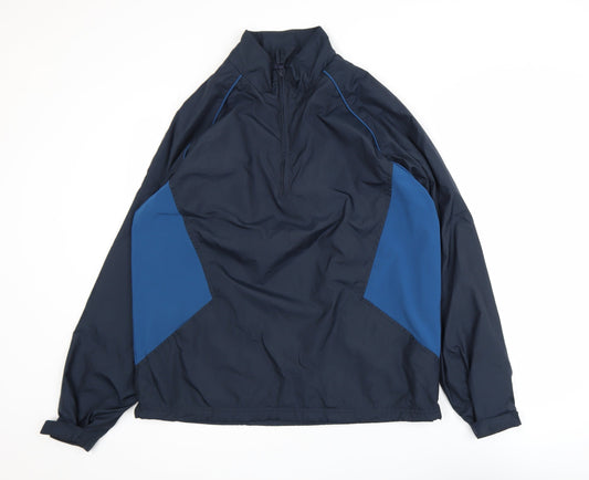 Aureus Mens Blue 1/4 Zip Lightweight Windbreaker Jacket Size M