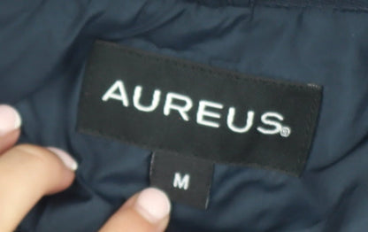 Aureus Mens Blue 1/4 Zip Lightweight Windbreaker Jacket Size M