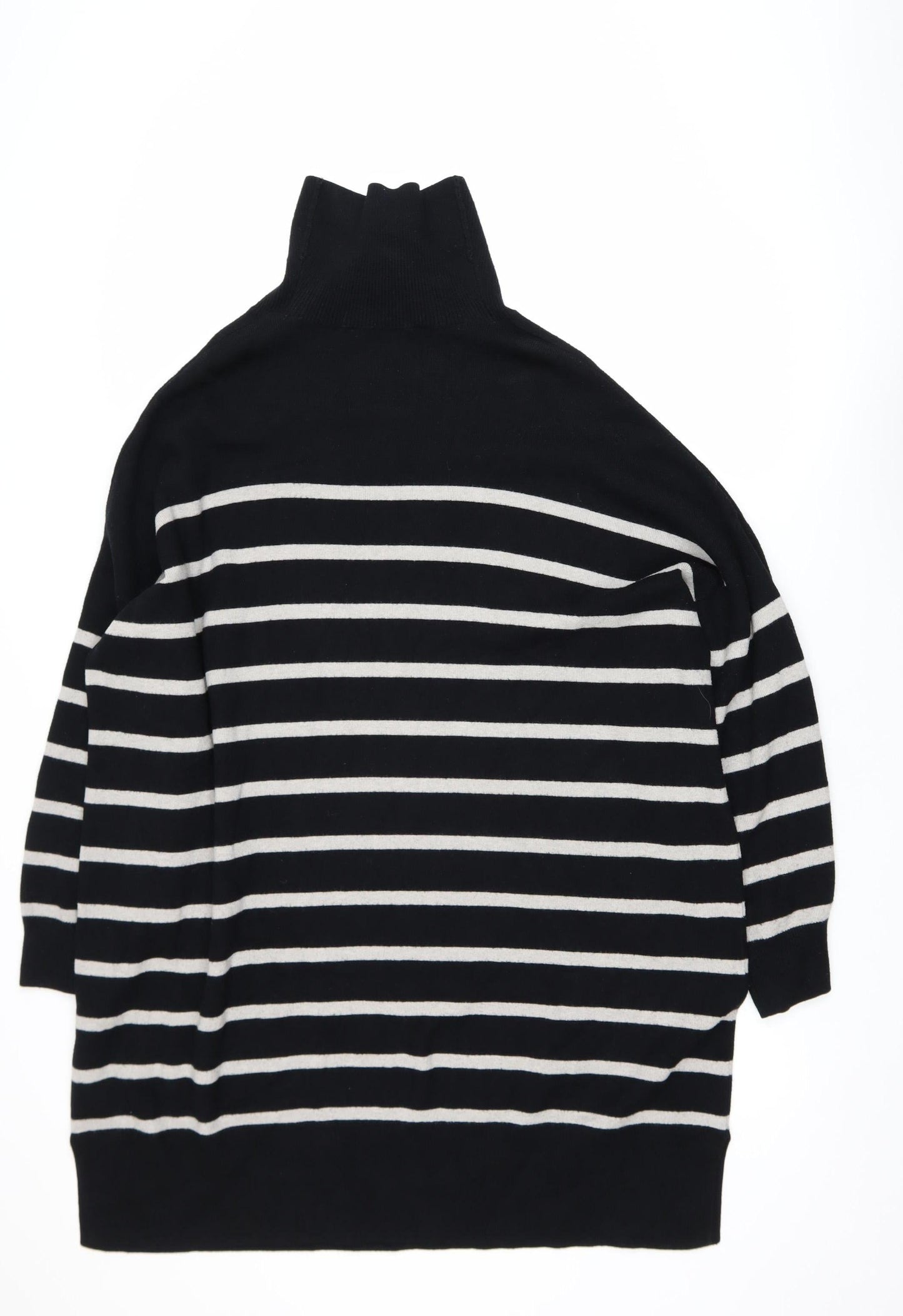 George Women’s Black Striped Roll Neck Relaxed Knit Jumper XL
