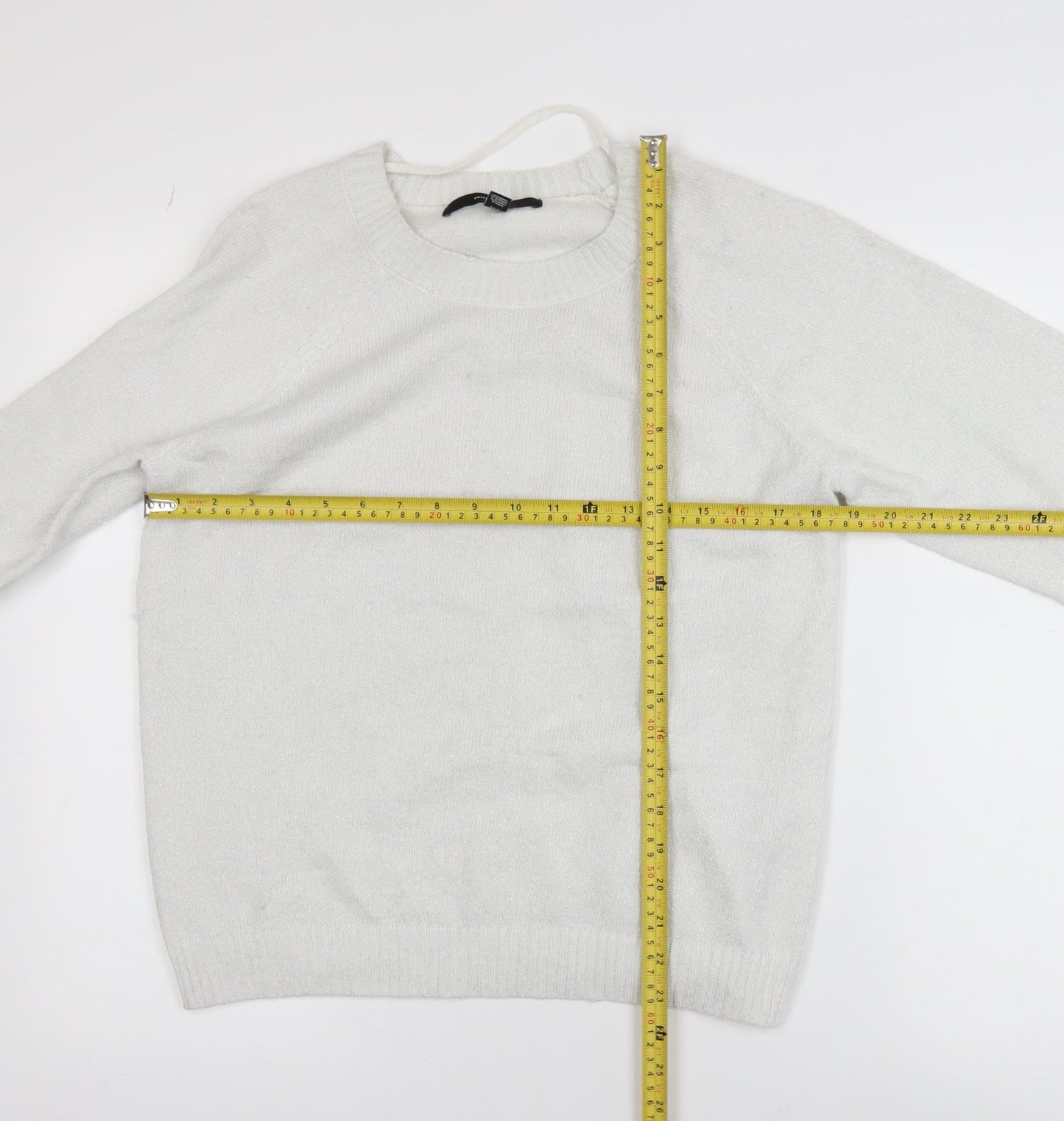Vero Moda Women White Small Pullover Jumper Polyester Blend