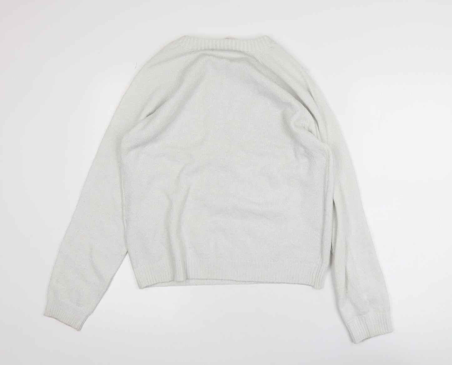 Vero Moda Women White Small Pullover Jumper Polyester Blend