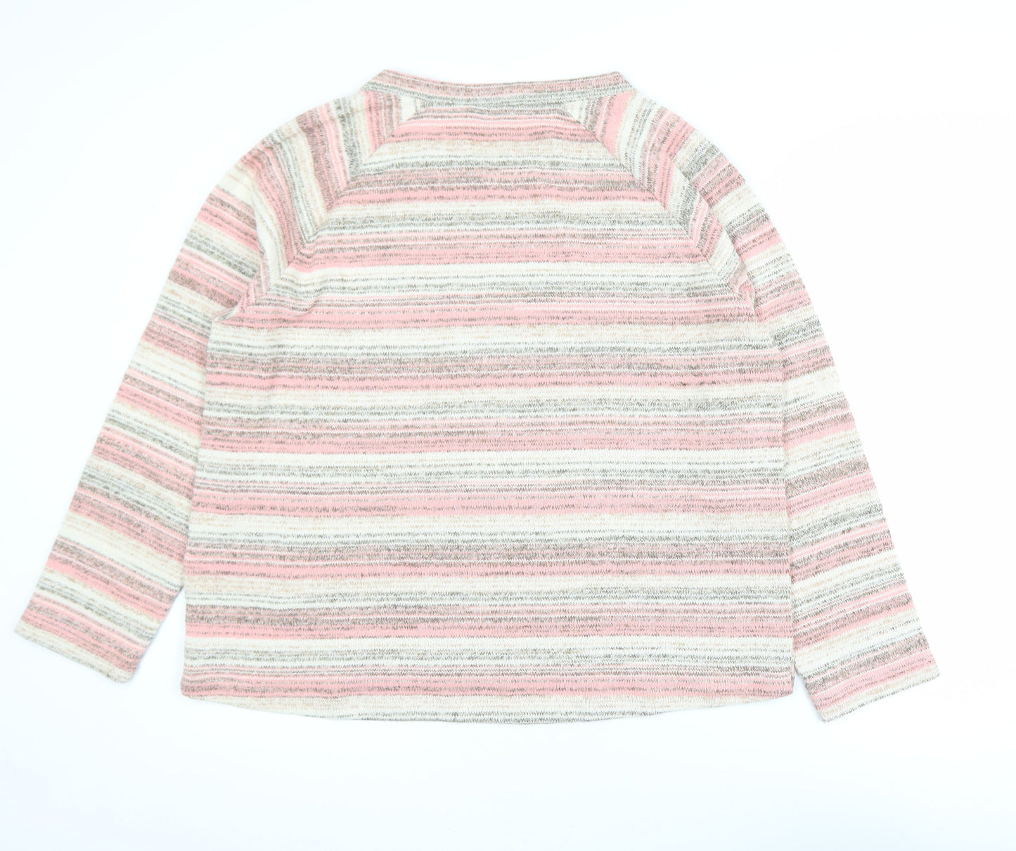 Bella di Notte Womens Pink Stripe Crew Neck Knitted Jumper Size 18
