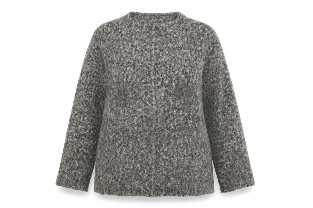 Wallis Women’s Grey Wool Blend Chunky Knit Long Sleeve Cardigan Size 12