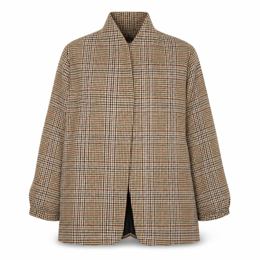 Tu Woman Petite Brown Check Single-Breasted Blazer Size 18