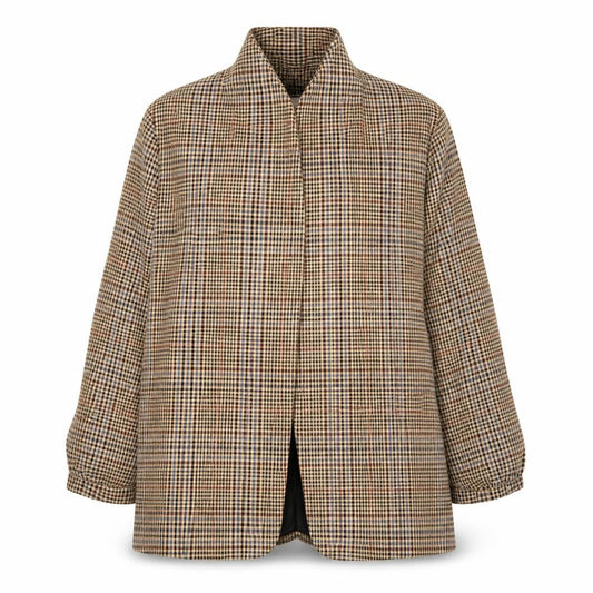 Tu Woman Petite Brown Check Single-Breasted Blazer Size 18