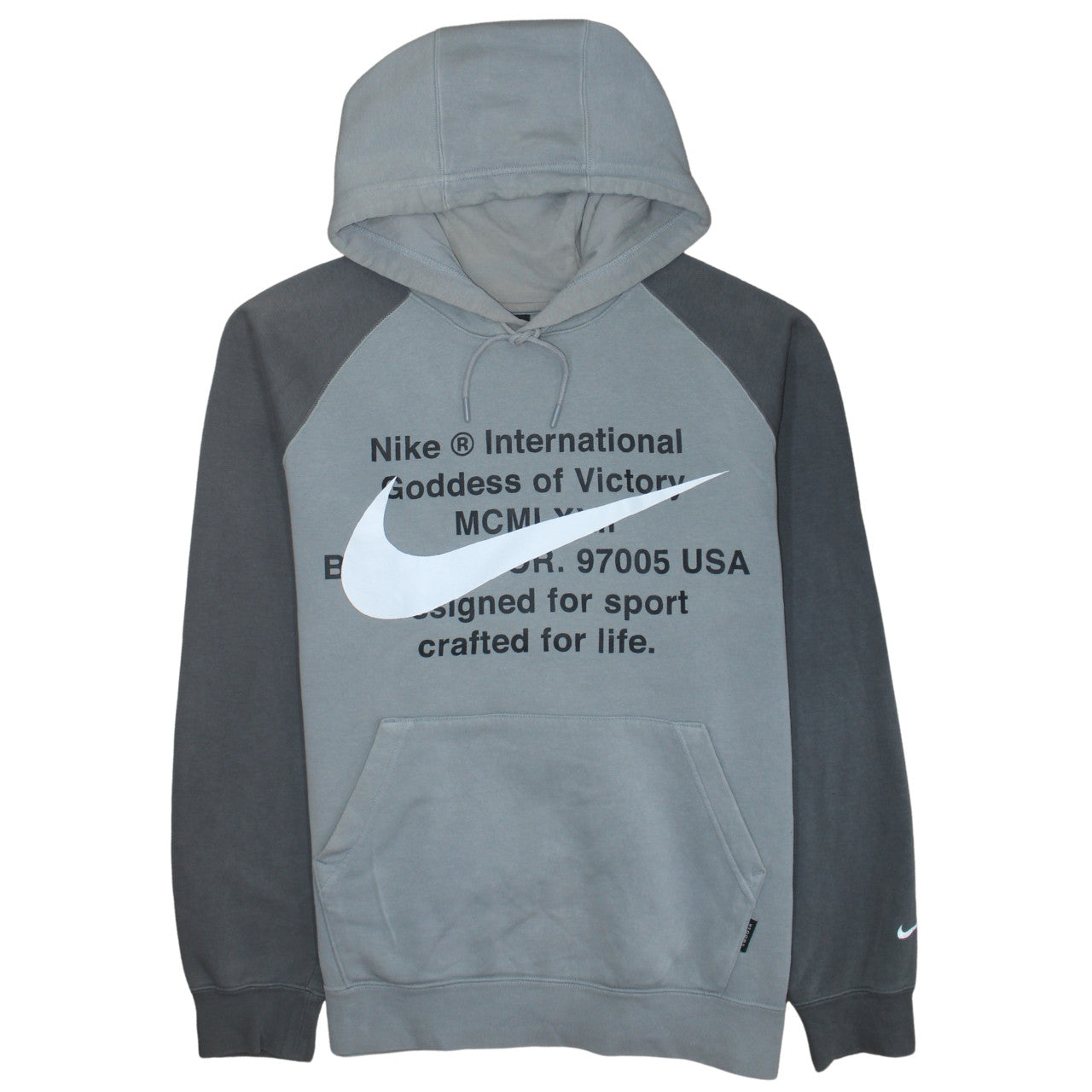 Nike Men's Grey XL Pullover Hoodie Sports Logo Fleece Sweatshirt