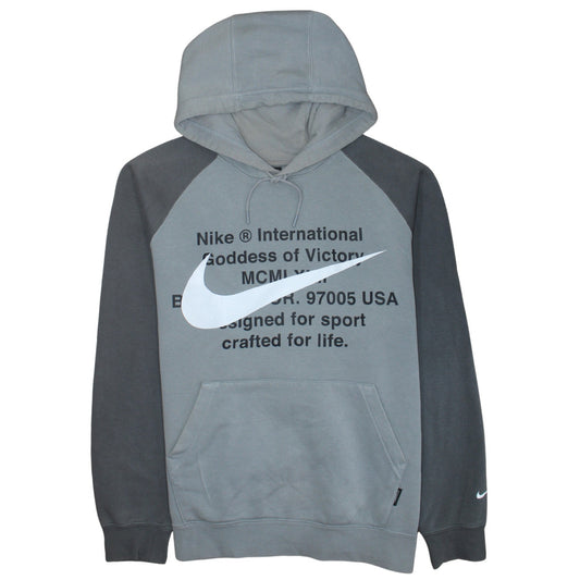 Nike Men's Grey XL Pullover Hoodie Sports Logo Fleece Sweatshirt