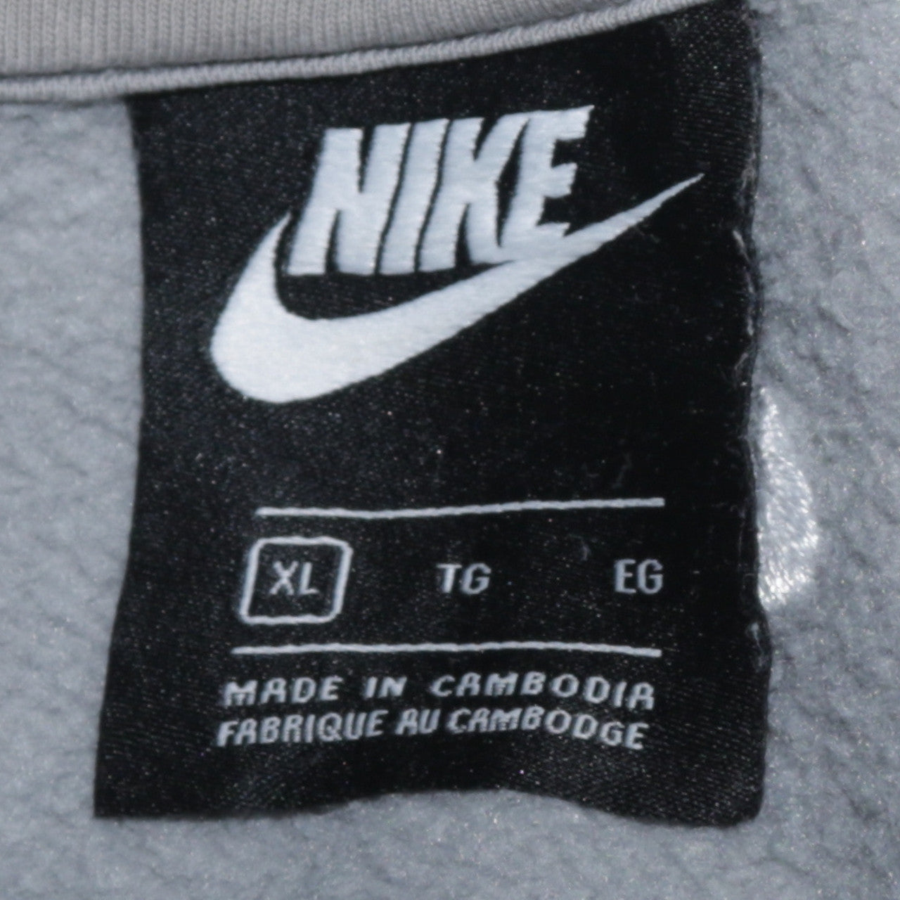 Nike Men's Grey XL Pullover Hoodie Sports Logo Fleece Sweatshirt