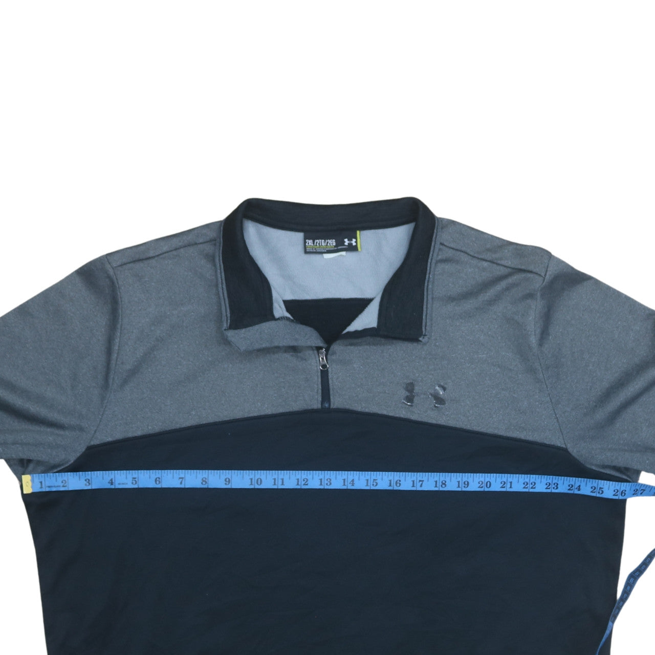 Under Armour Mens Grey & Navy 1/4 Zip Pullover Sweatshirt 2XL
