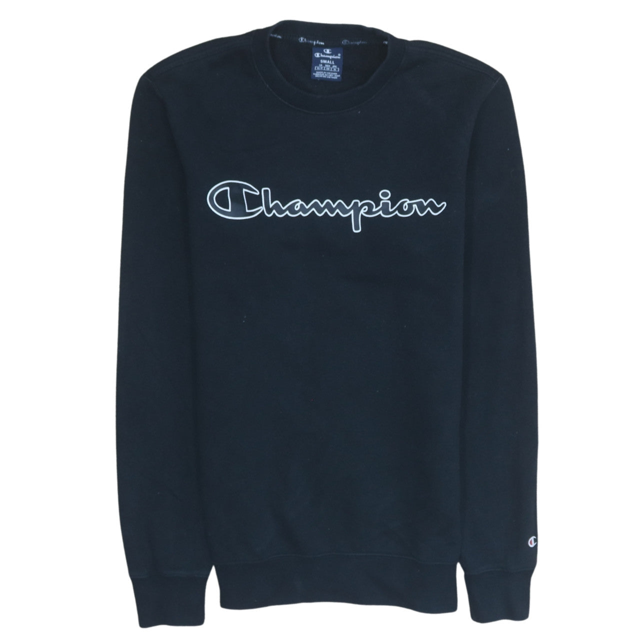Champion Men's Black Small Crew Neck Pullover Sweatshirt