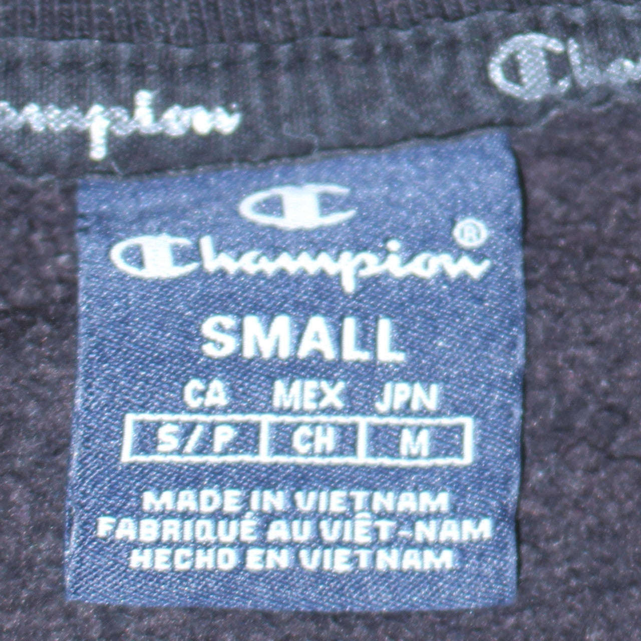 Champion Men's Black Small Crew Neck Pullover Sweatshirt