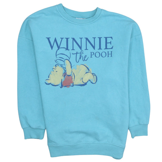 Disney Women Blue Winnie the Pooh Pullover Sweatshirt Size M 12/14