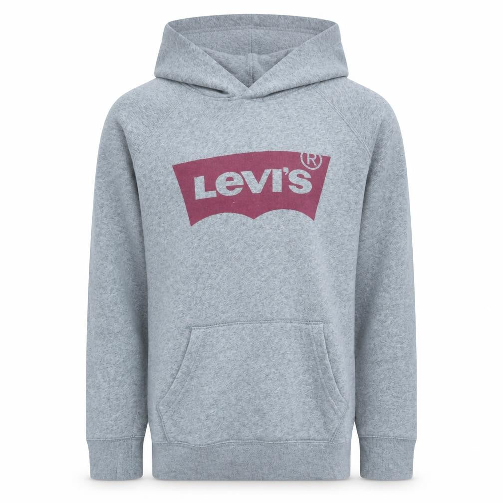 Levi's Men's Grey Pullover Hoodie Small Logo Fleece Sweatshirt