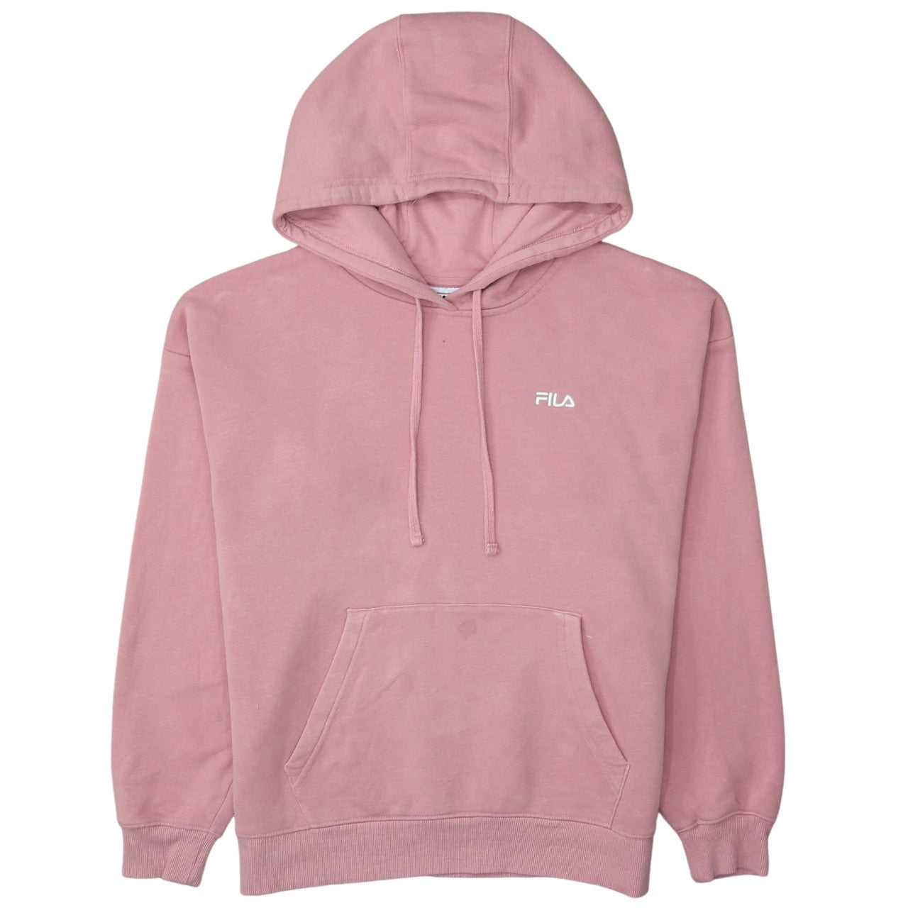 Fila Women’s Pink Pullover Hoodie L Cotton Blend Casual Sweatshirt