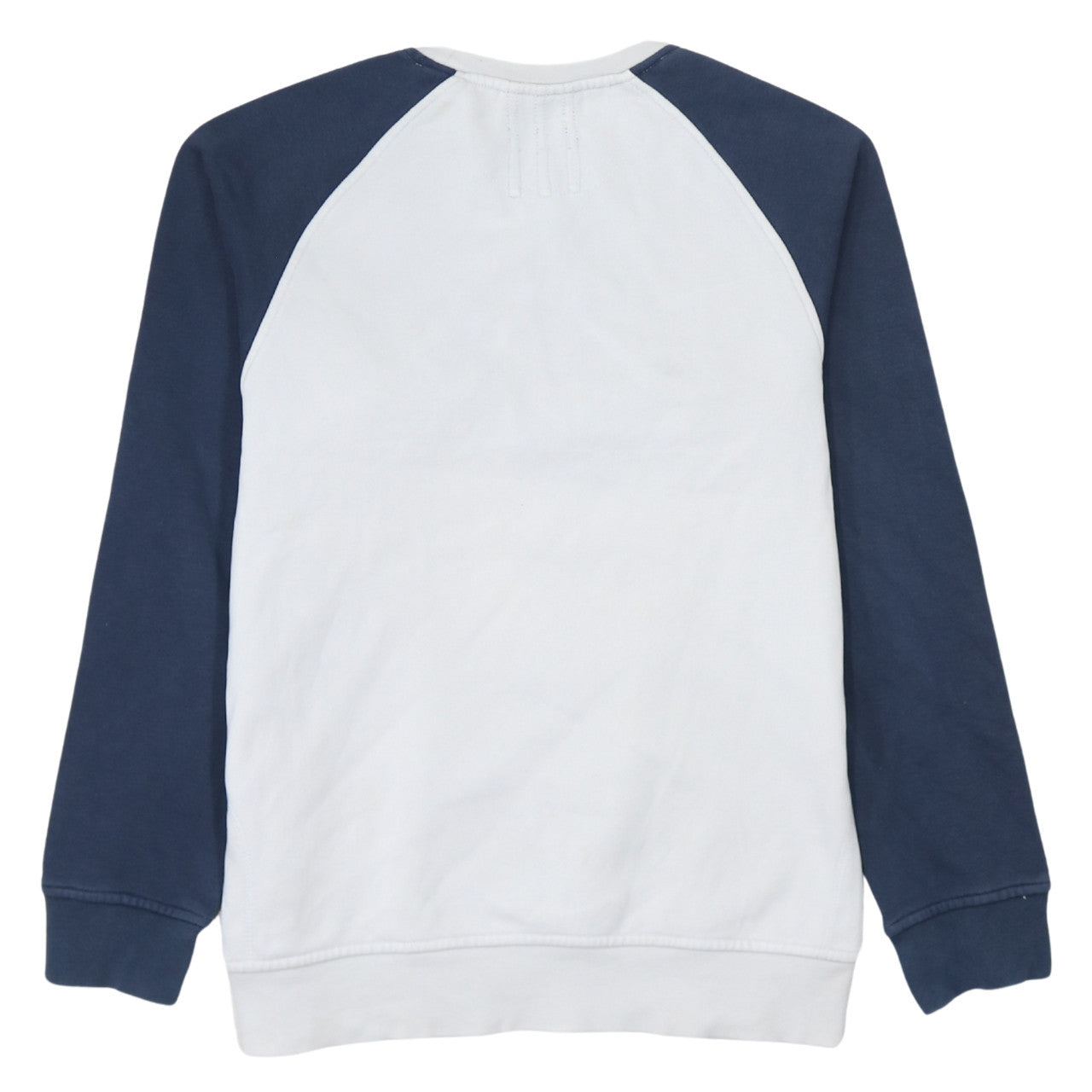 Adidas Mens White Navy XL Pullover Crew Neck Logo Sweatshirt