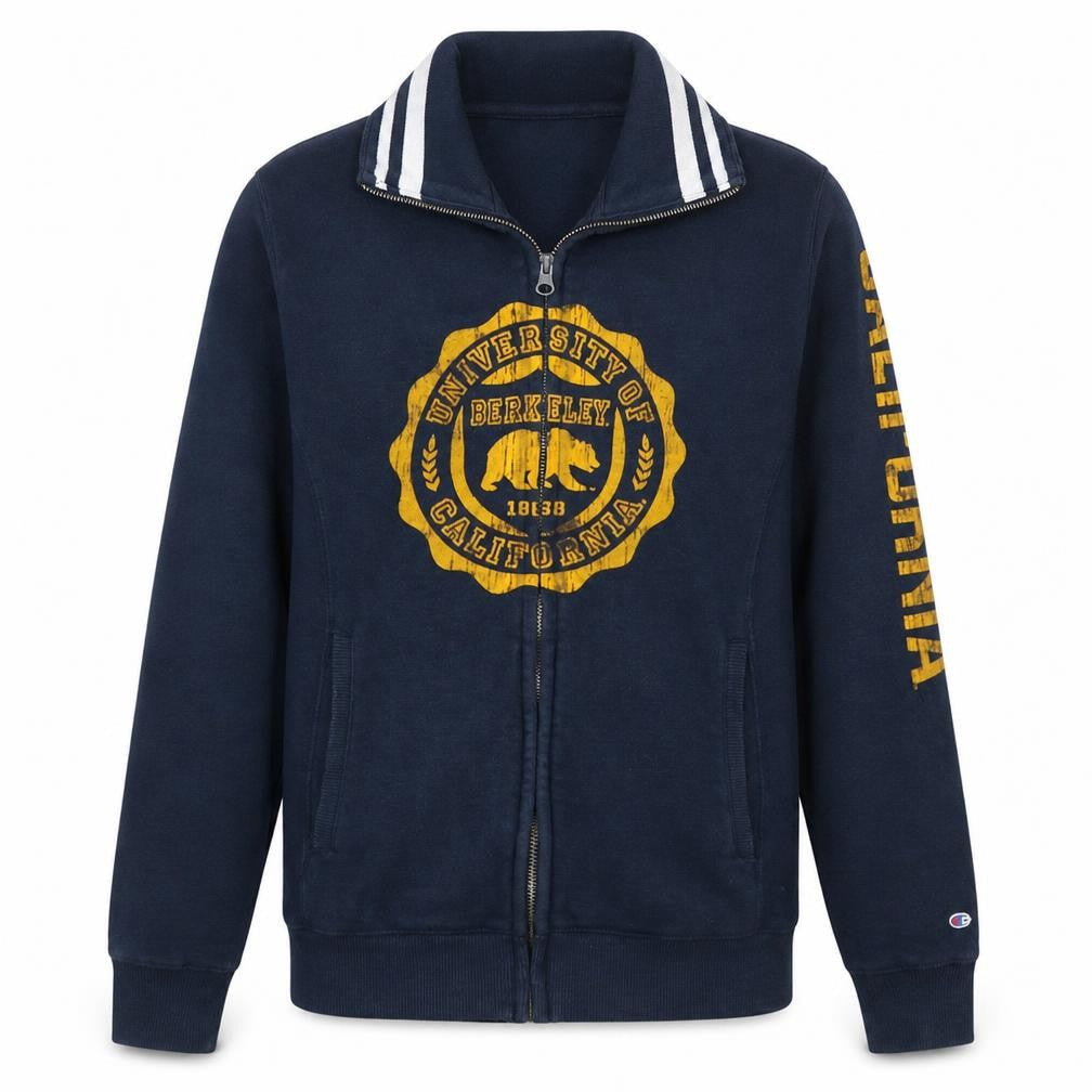 Champion Men's Blue Full Zip University Sweatshirt M