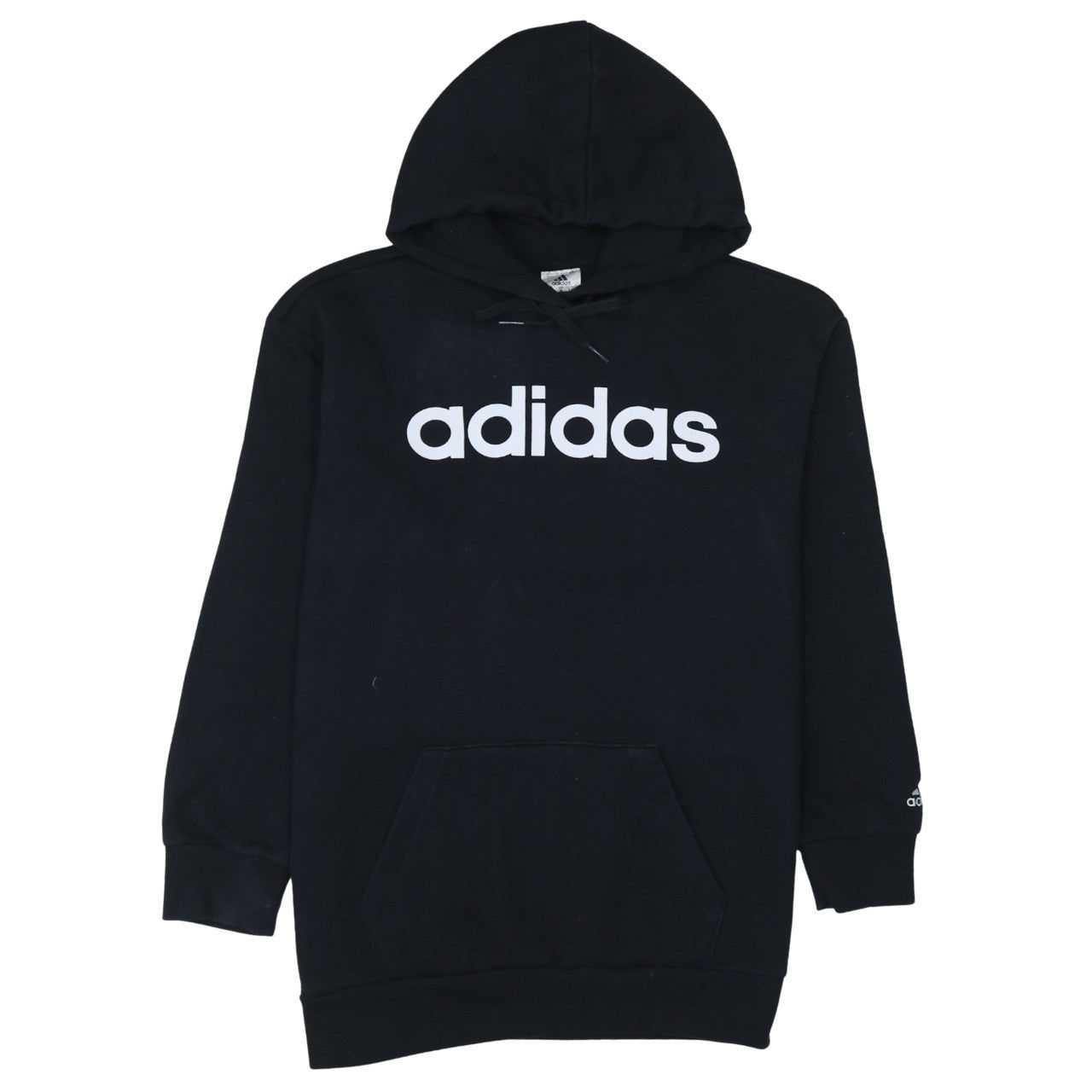 Adidas Womens Black Pullover Hoodie Size 12-14 Logo Sweatshirt