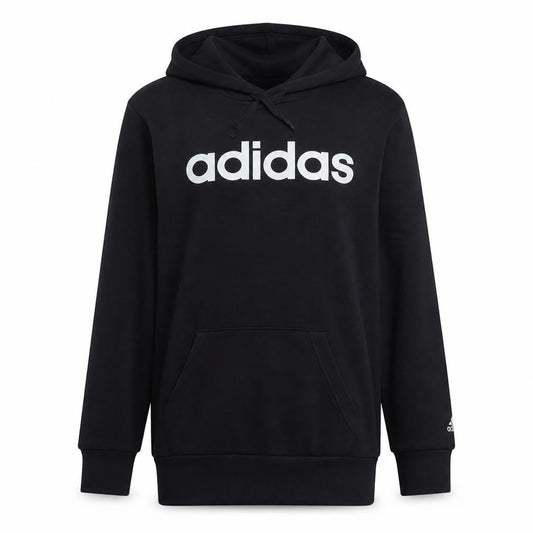Adidas Womens Black Pullover Hoodie Size 12-14 Logo Sweatshirt