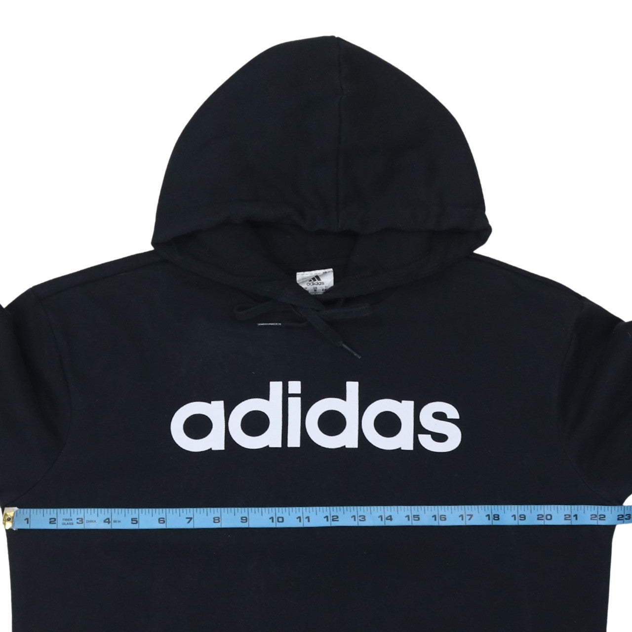 Adidas Womens Black Pullover Hoodie Size 12-14 Logo Sweatshirt
