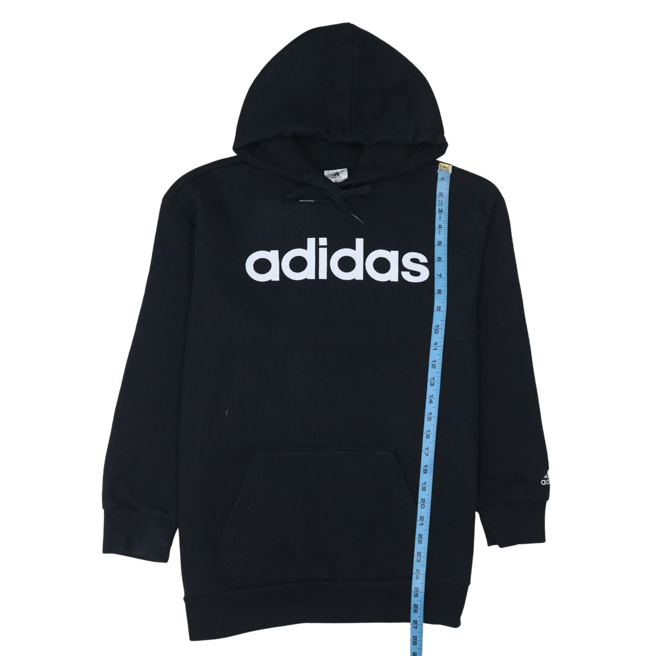 Adidas Womens Black Pullover Hoodie Size 12-14 Logo Sweatshirt