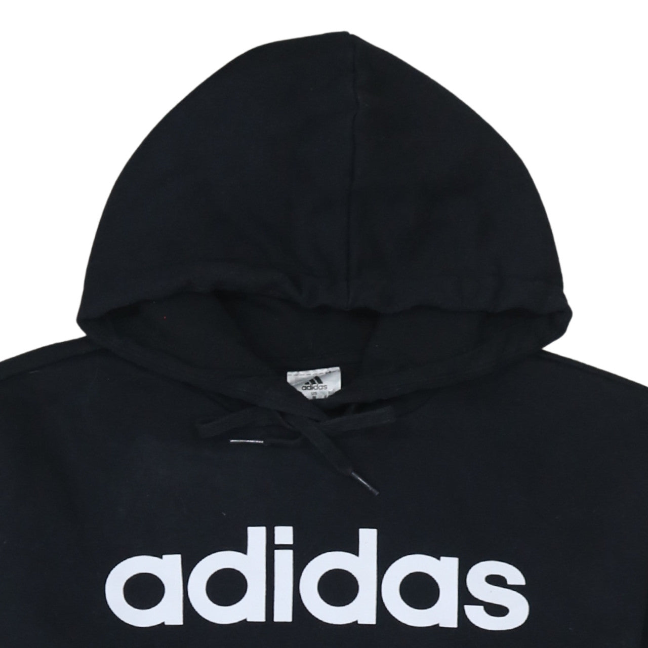 Adidas Womens Black Pullover Hoodie Size 12-14 Logo Sweatshirt