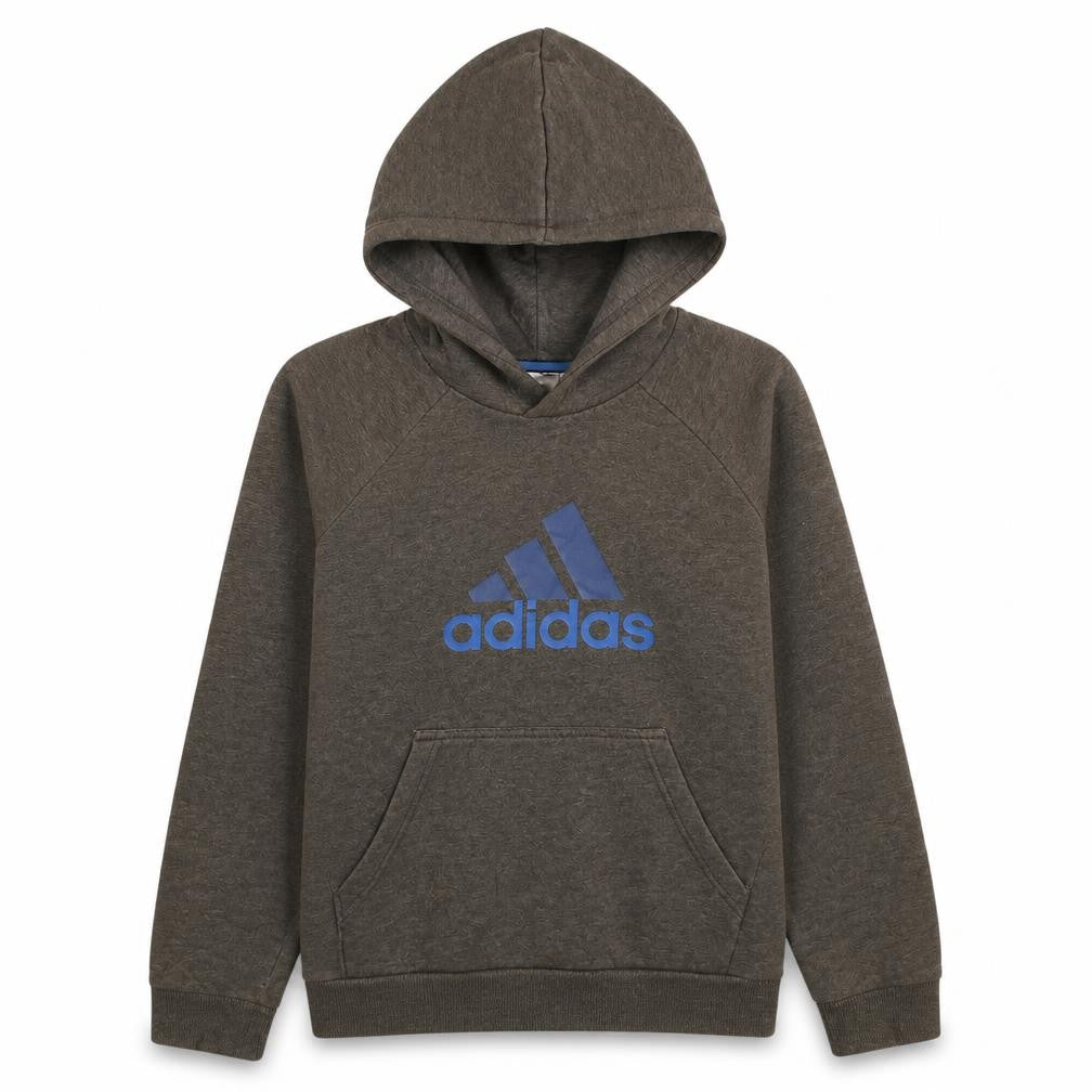 Adidas Boys Grey Pullover Hoodie 11-12 Years Logo Graphic Print