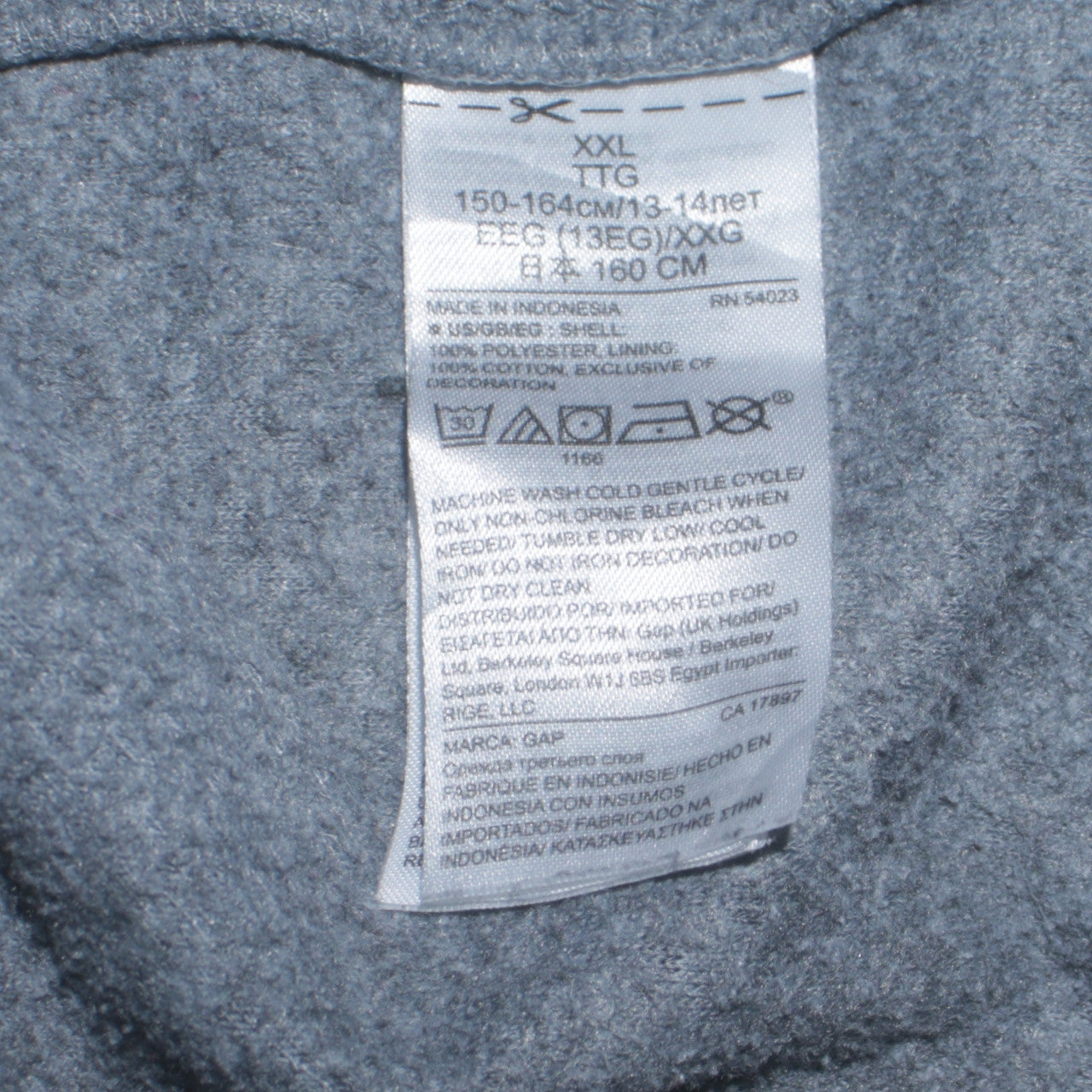 GAP Kids Boys Grey Full Zip Hoodie XXL 13-14 Years Cotton Blend