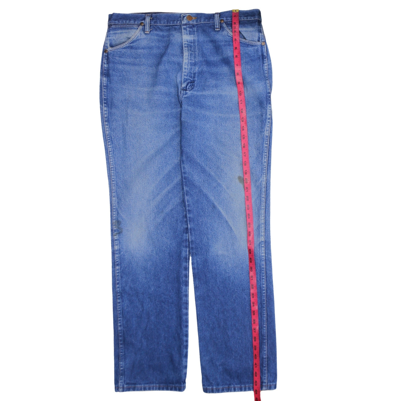Wrangler Men Blue 38 x 34 Straight Leg Denim Jeans