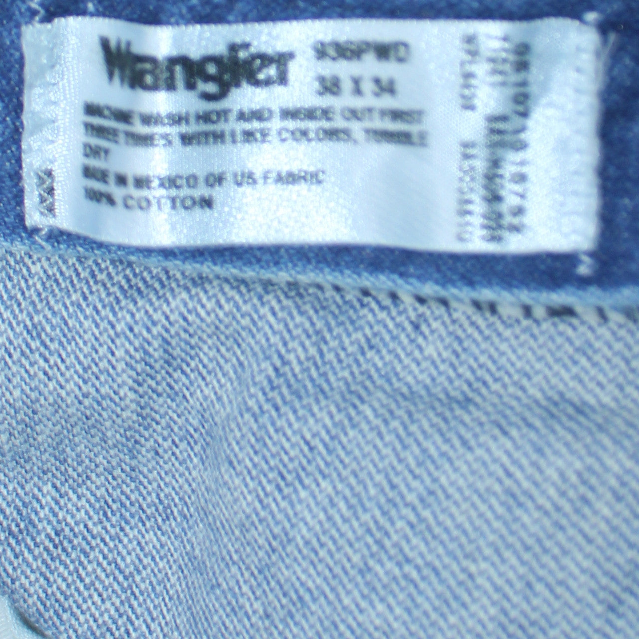 Wrangler Men Blue 38 x 34 Straight Leg Denim Jeans