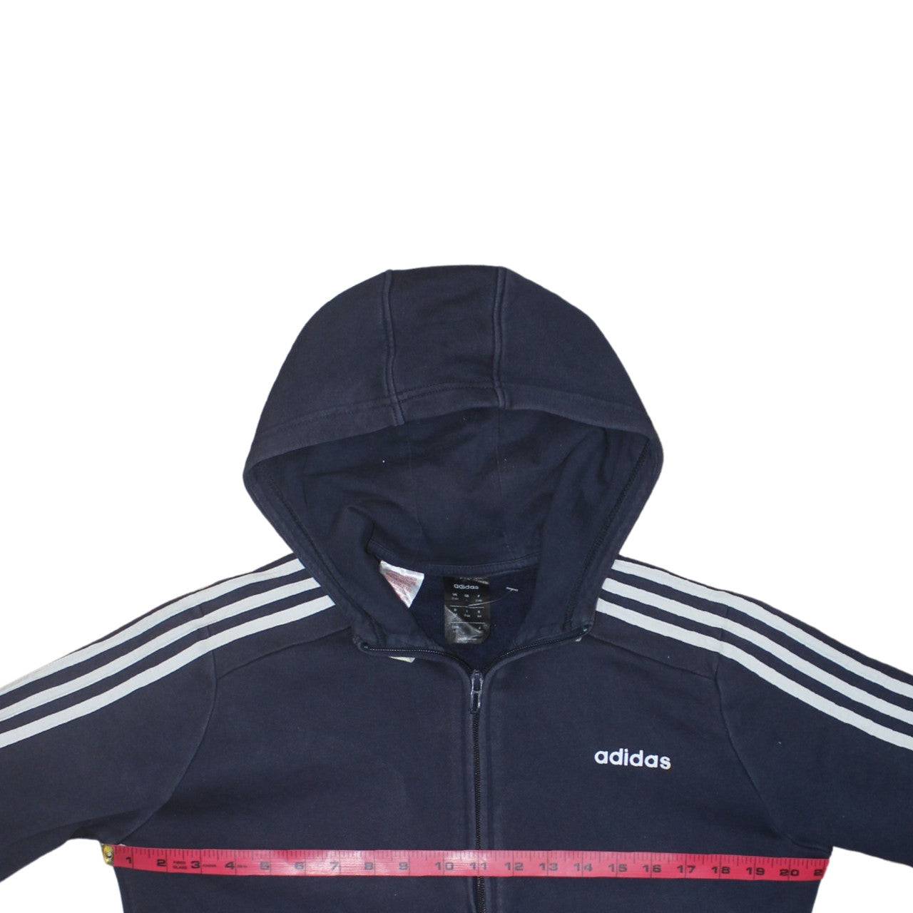 Adidas Boys Navy Blue Full Zip Hoodie Age 13-14 Years Lined Sportswear