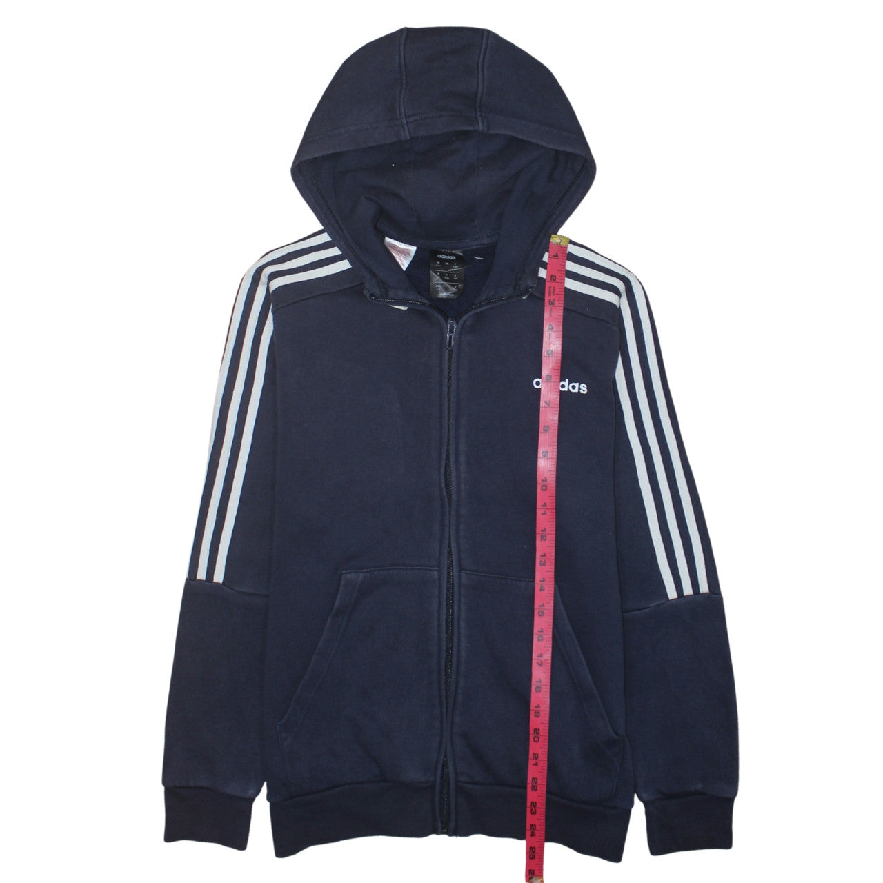 Adidas Boys Navy Blue Full Zip Hoodie Age 13-14 Years Lined Sportswear