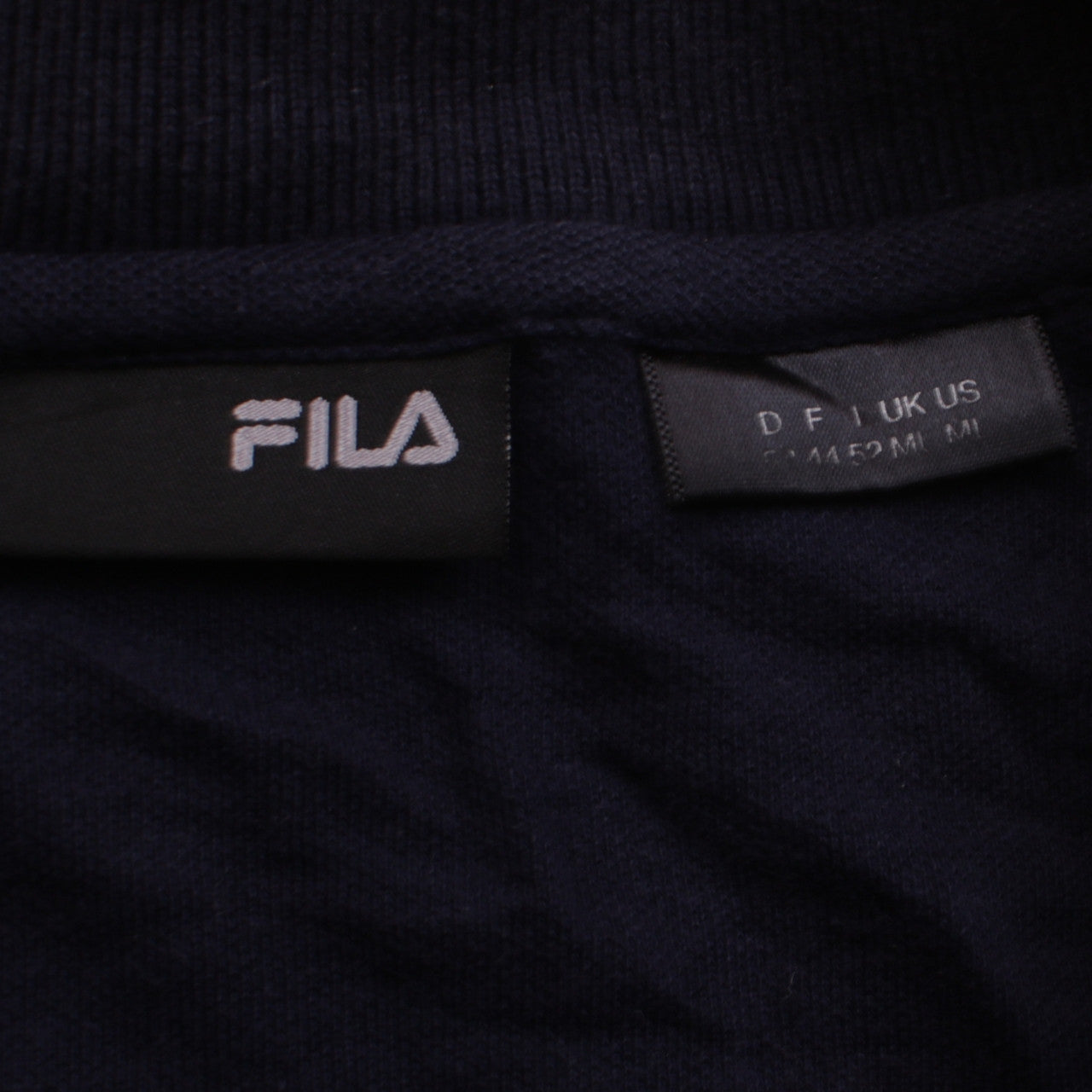 FILA Men's Blue Cotton Short Sleeve Polo Shirt Size M