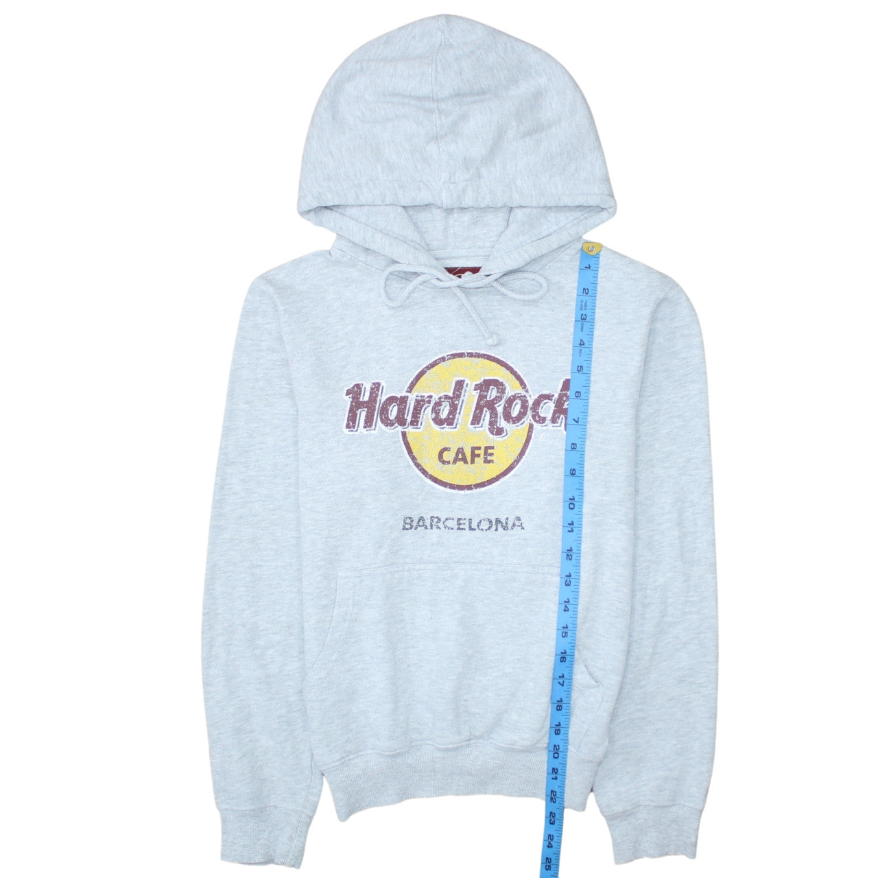 Hard Rock Cafe Barcelona Women's Grey Pullover Hoodie Small Cotton Blend