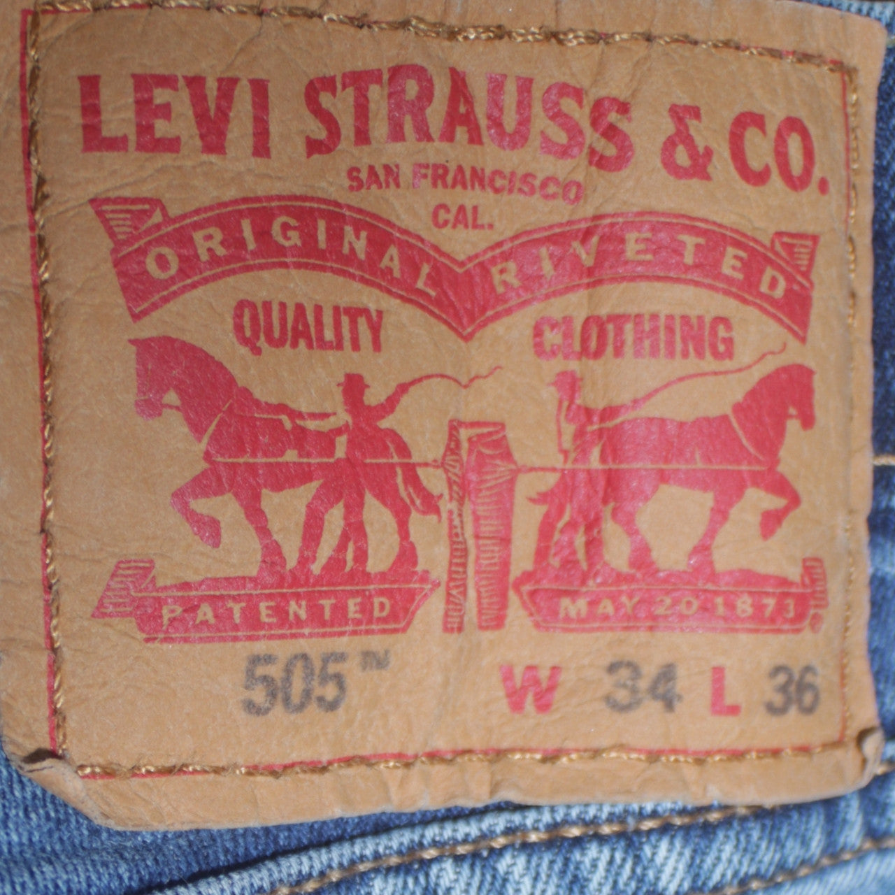 Levi’s 505 Men’s Blue Regular Fit Straight Denim Jeans W34 L36