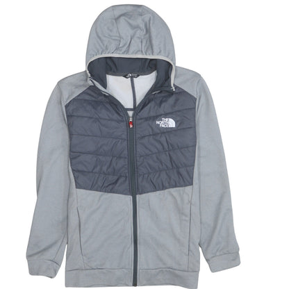Additional front view of The North Face boys’ grey hooded full zip puffer jacket 18-20 years