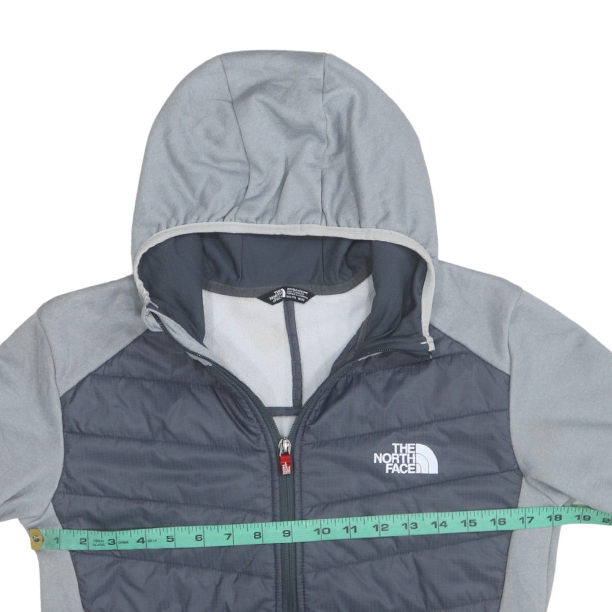 The North Face Boys Grey Hooded Full Zip Puffer Jacket 18-20 Years