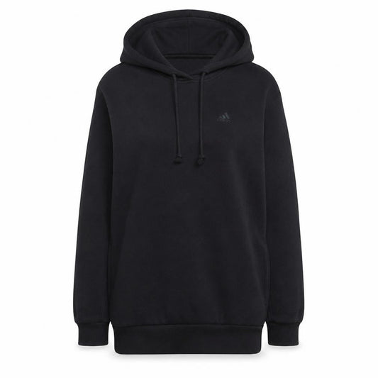 Front view of Adidas women’s black pullover hoodie, size S, - casual hooded sweatshirt