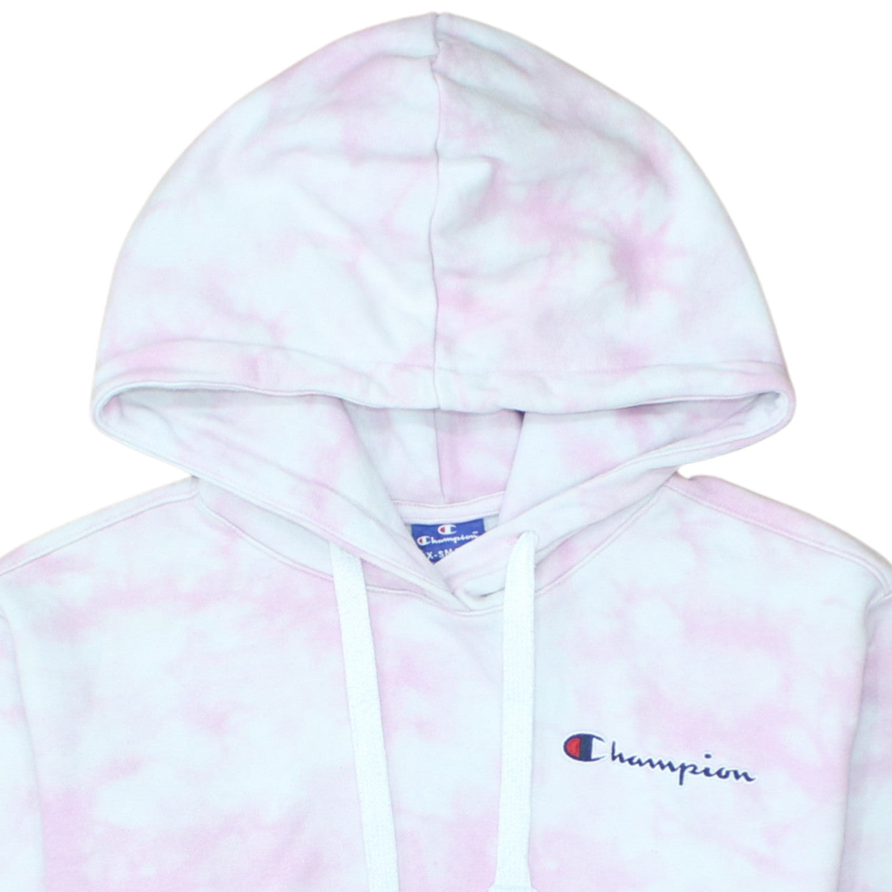Champion Womens XS Pink Tie Dye Pullover Hoodie Sweatshirt